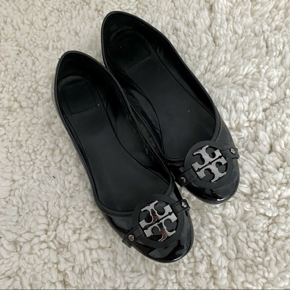 Tory Burch Aaden Black Patent Ballet Flats (Sz: 9.5)